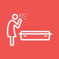 Crying over Dead Body Line Color Background Icon vector