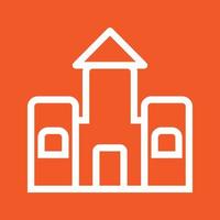 Castle Line Color Background Icon vector