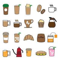 paquete de iconos de café conjunto de imágenes vectoriales vector