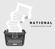 National Screenwriters Day. Simple Typewriter Illustration With editable. January 5