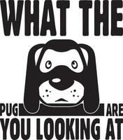 Pug Dog  T-Shirt Design Bundle, Typography T-Shirt Design