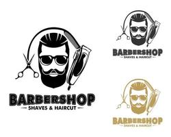 set of barbershop logo vector, elegant barber logo