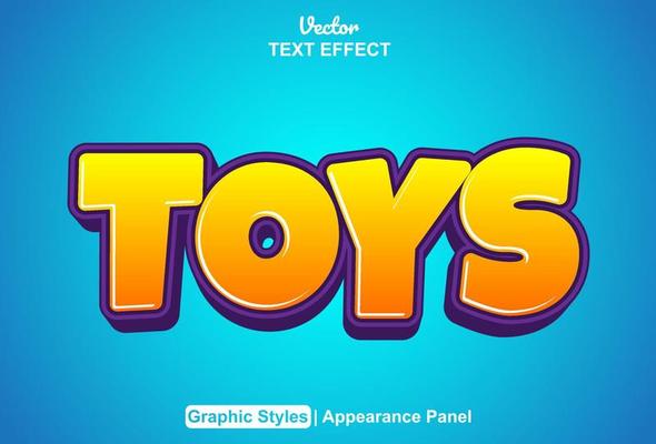 toys text effect with graphic style and editable.