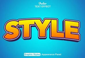 Style text effect with graphic style and editable. vector