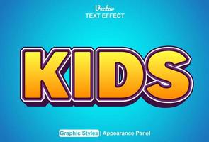 kids text effect with graphic style and editable. vector