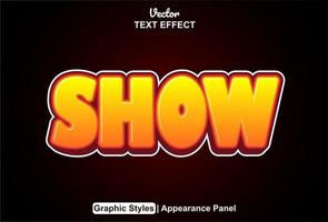 show text effect with graphic style and editable. vector