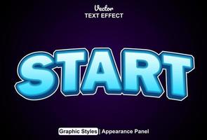 start text effect with graphic style and editable. vector