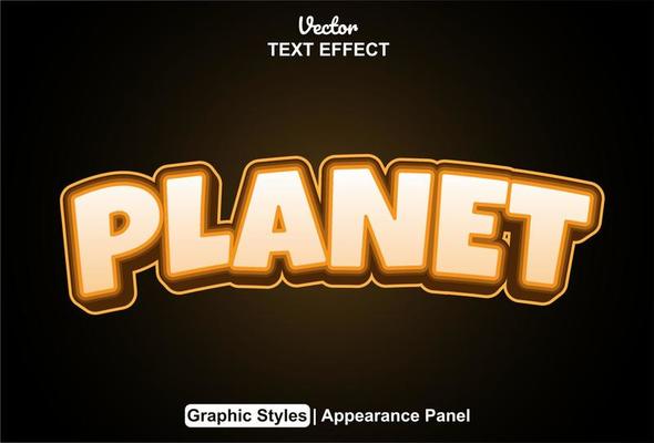 planet text effect with graphic style and editable.