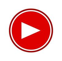 red play button icon design vector