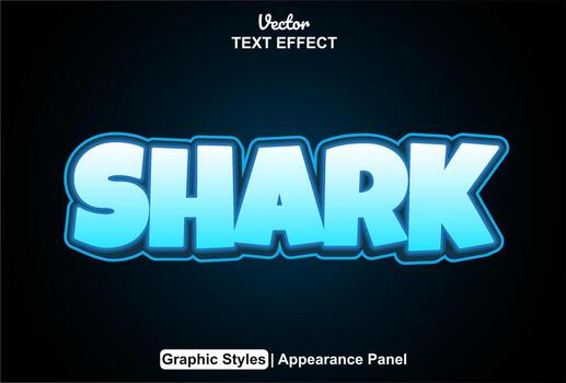 shark text effect with graphic style and editable. vector