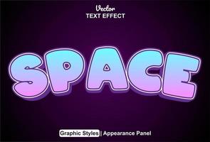 space text effect with graphic style and editable. vector