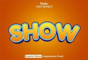 show text effect with graphic style and editable. vector