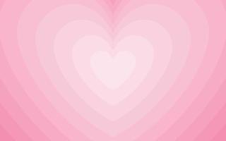 Tunnel of Concentric hearts. Romantic cute background. Pink aesthetic hearts backdrop. Vector illustration