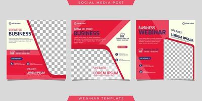 Creative design collection of social media post post templates. Great for business webinar, marketing webinar, online class program, etc.