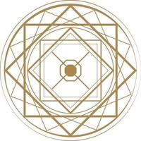 Magic circle, Mystical geometry symbol. Linear alchemy, occult, philosophical sign. vector