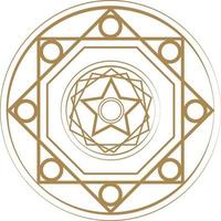 Magic circle, Mystical geometry symbol. Linear alchemy, occult, philosophical sign. vector