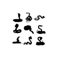 diseño de silueta de colección de animales de víbora de serpiente vector