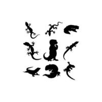 diseño de silueta de ilustración de rastreo de animales gecko vector