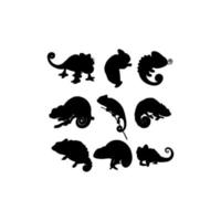 chameleon set logo icon design vector