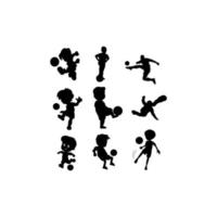 soccer human set silhouette design vector