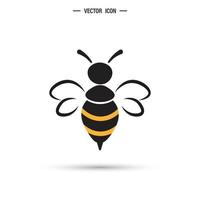 icono de abeja de miel. abejorro, concepto de fabricación de miel. ilustración vectorial aislado sobre fondo blanco vector