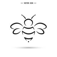 icono de abeja de miel. abejorro, concepto de fabricación de miel. ilustración vectorial aislado sobre fondo blanco vector