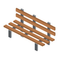 isometrico giardino sedia con schienale 3d universale scenario collezione impostato png