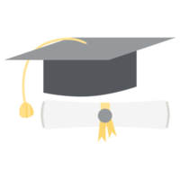 graduation hat with diploma certificate roll png