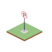 les panneaux de signalisation isométriques interdisent le stationnement ensemble de collection de scènes universelles 3d png