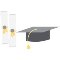 gradering hatt med diplom certifikat rulla png
