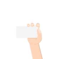 hand holding white blank name card png