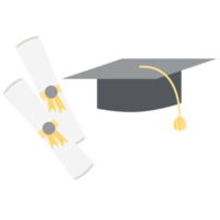 graduation hat with diploma certificate roll png