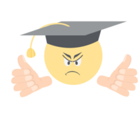 la laurea testa emoticon viso espressione Due pollice collezione png