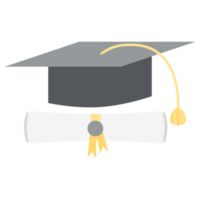 graduation hat with diploma certificate roll png