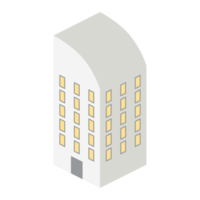 isometrisk minimalistisk flera våningar byggnad 3d universell scenary samling uppsättning png