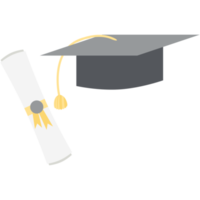 graduation hat with diploma certificate roll png