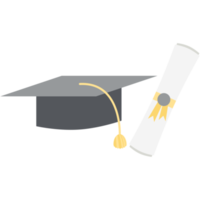 graduation hat with diploma certificate roll png