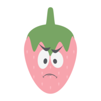 coleção de expressão de rosto de emoticon de cabeça de morango png