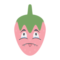 strawberry head emoticon face expression collection png