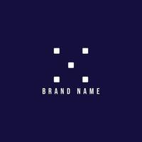 A logo combined with squares that make up letters and pixels. vector