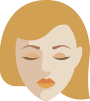 Women with closed eyes. PNG with transparent background.