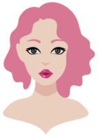 Teen girl illustration. Cute and beautiful young girl. PNG with transparent background.