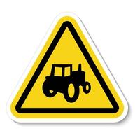 Farm Machinery Crossing Sign On White Background vector