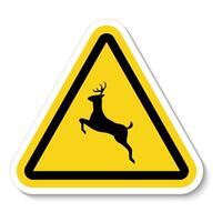 Deer Crossing Sign On White Background vector