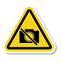 Camera Prohibited Sign On White Background vector