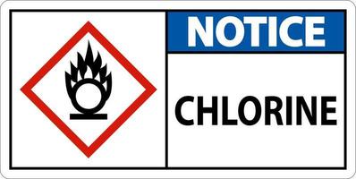 Notice Chlorine Oxidizer GHS Sign On White Background vector