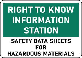 Safety Data Sheets For Materials Sign On White Background vector