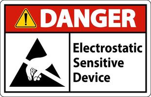 Danger Electrostatic Sensitive Device Sign On White Background vector