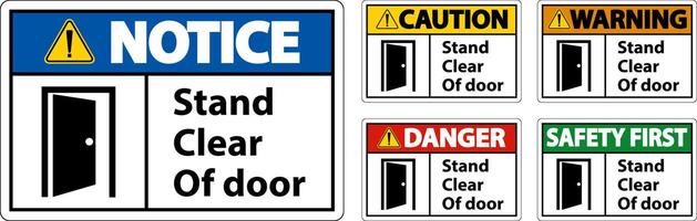 Caution Stand Clear Of Door Symbol Sign On White Background vector