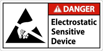 Danger Electrostatic Sensitive Device Sign On White Background vector